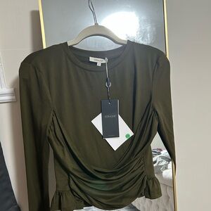 Koral Dark Green Women's Blouse-Koralline